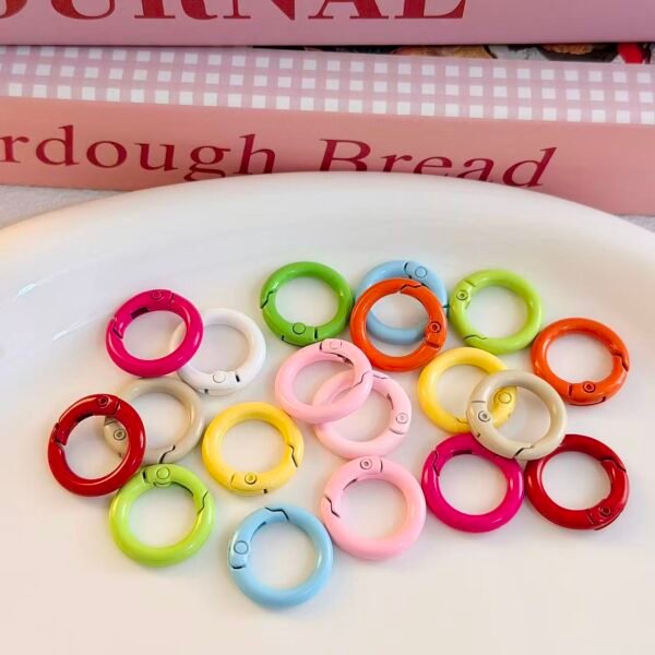 20mm/25mm circular alloy spring buckle, colorful, DIY keychain/phone chain