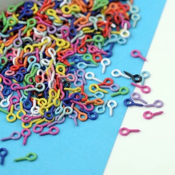 Round headed sheep's eye screw, closed screw, colorful, DIY keychain