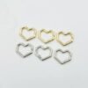 Pixel heart-shaped spring buckle, circular buckle, colorful/gold silver, DIY keychain