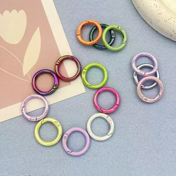 20mm/25mm UV lated color spring buckle, circular buckle, colorful, DIY keychain
