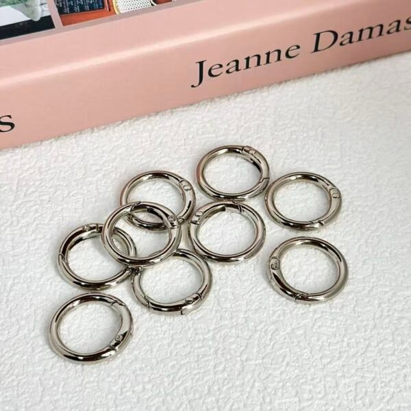 20mm gold/silver circular alloy spring buckle, DIY keychain/phone chain