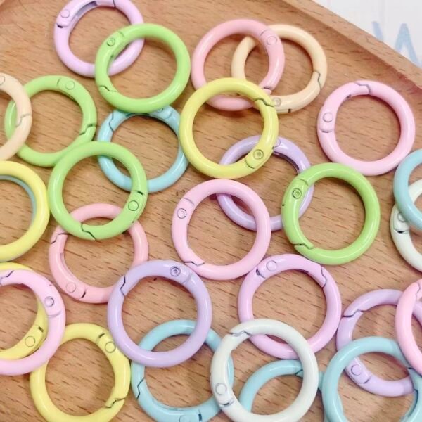 25mm circular alloy spring buckle, macaron color palette, DIY keychain/phone chain