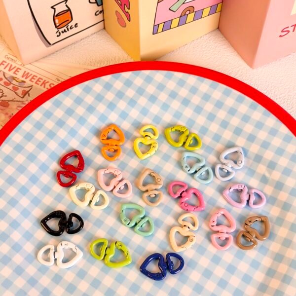 Heart shaped universal buckle, rotating suspension buckle, colorful