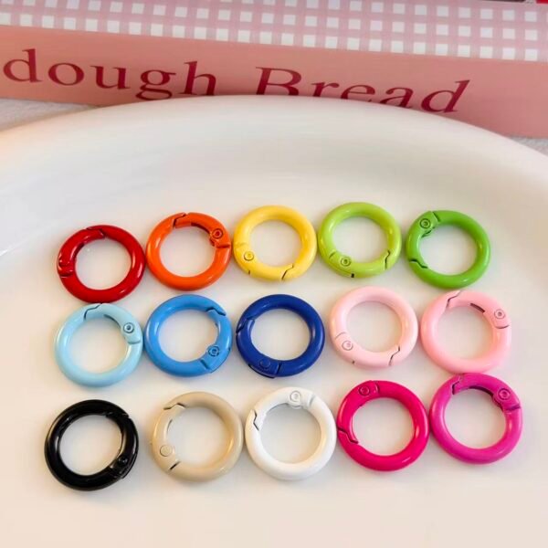 20mm/25mm circular alloy spring buckle, colorful, DIY keychain/phone chain