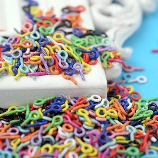 Round headed sheep's eye screw, closed screw, colorful, DIY keychain