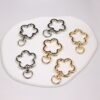 Flower shaped spring buckle, universal buckle, gold silver, DIY keychain