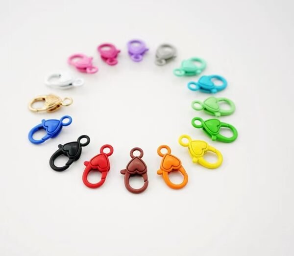 Heart shape painted lobster button, colorful, DIY keychain