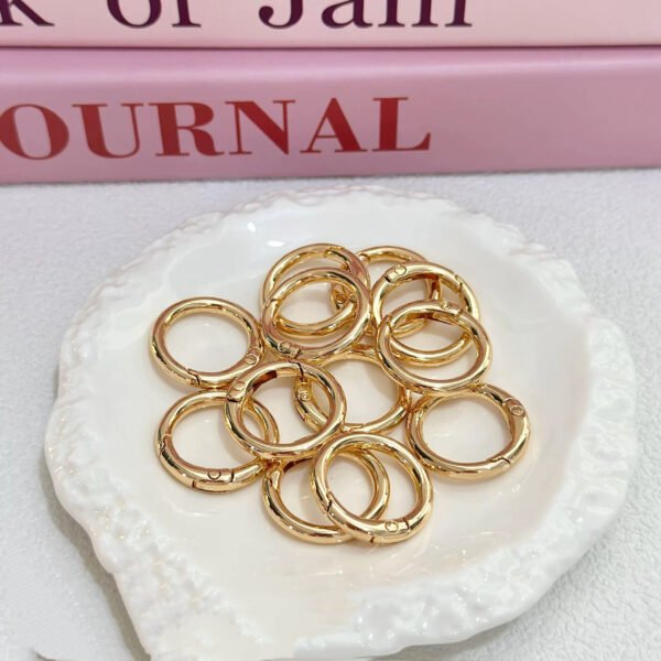 25mm gold/silver circular alloy spring buckle, DIY keychain/phone chain
