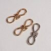 Knot shaped double ended spring buckle, gold silver, DIY keychain