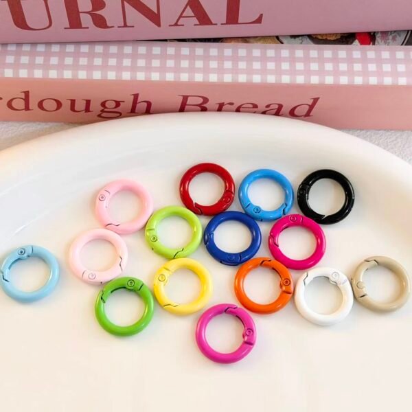 20mm/25mm circular alloy spring buckle, colorful, DIY keychain/phone chain