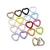Heart shaped spring buckle, colorful/gold silver, DIY keychain
