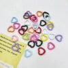 Heart shaped spring buckle, colorful/gold silver, DIY keychain