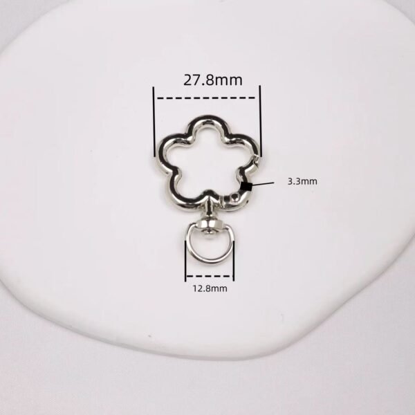 Flower shaped spring buckle, universal buckle, gold silver, DIY keychain