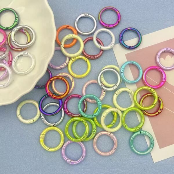 20mm/25mm UV lated color spring buckle, circular buckle, colorful, DIY keychain