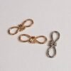 Knot shaped double ended spring buckle, gold silver, DIY keychain