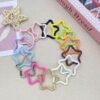 Painted five pointed star shaped spring buckle, colorful (not gold or silver), DIY keychain