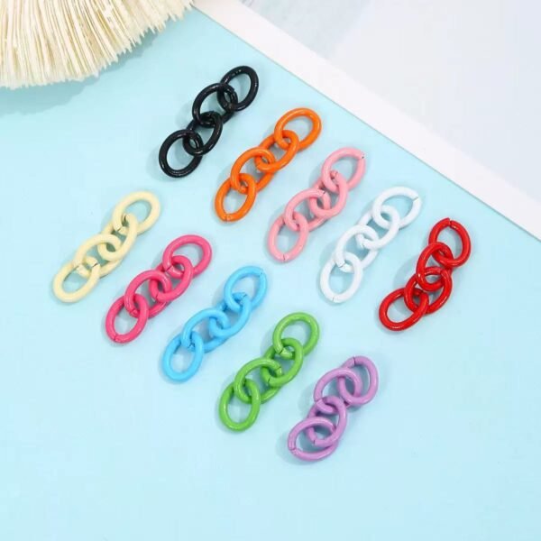 Paint candy colored four section chain, colorful, DIY keychain
