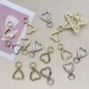 High quality heart-shaped spring buckle, universal buckle, gold silver, DIY keychain