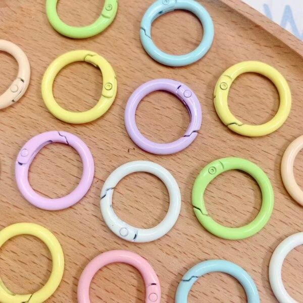 25mm circular alloy spring buckle, macaron color palette, DIY keychain/phone chain