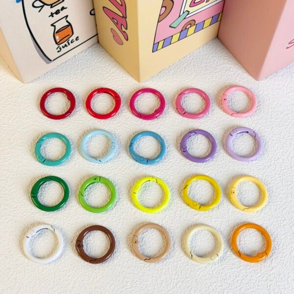 25mm circular alloy spring buckle, colorful, DIY keychain/phone chain